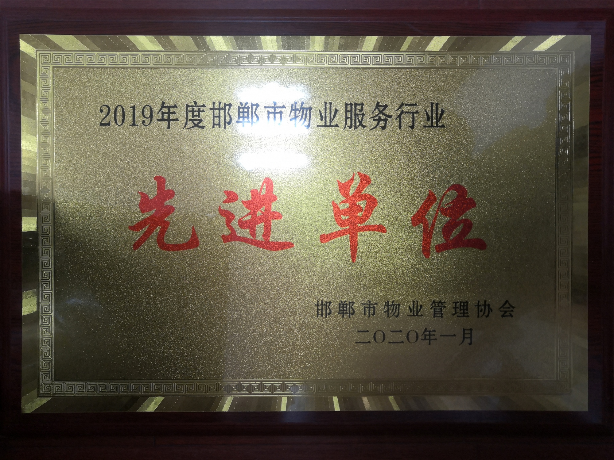 2019年度邯鄲市物業服務行業-先進單位